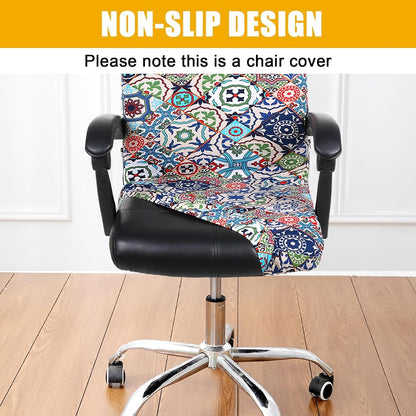 Smiry Stretch Printed Office Chair Armrest Covers, 2 Pcs Soft Fit Removable Washable Computer Desk Chair Arm Covers Protector, Black