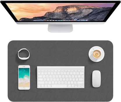 Hsurbtra Desk Pad, 23.6" x 13.8" PU Leather Desk Mat, M Extended Mouse Pad, Waterproof Desktop Blotter Protector, Non-Slip Ultra Thin Small Laptop Keyboard Writing Mat for Office Home, Pink