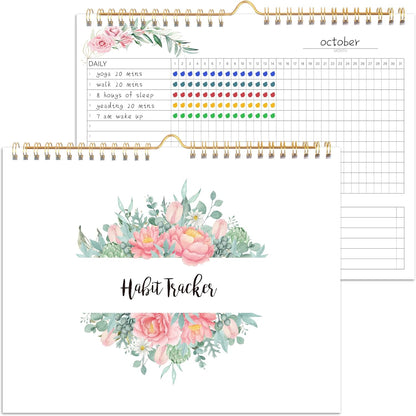 Habit Tracker Calendar- 12 Months Undated Daily, Weekly & Monthly Habit Tracker Journal, Writable Habits Track Calendar for Goal Setting, Boost Productivity, Workout Motivation & Self Care Tool
