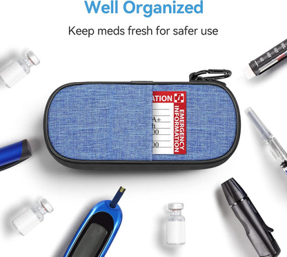 Gelozid Insulin Pen Cooler Travel Case Diabetic Medication Insulated Cool Organizer with 2 Reusable Ice Packs for Insulin Pen and Other Diabetic Supplies, for the Daily Life and Trip(Black)