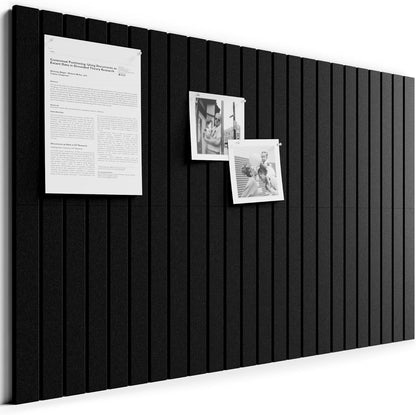 Bumusty Large Cork Board Alternative-48 x 36" Felt Bulletin Board Tiles, with 30 Pushpins, 70 Adhesive Tabs, Fine-Stripe 12-Pack, Cork Boards for Office Push Pin Board Felt Board-Oatmeal
