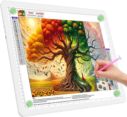 TOHETO A4 Light Board for Diamond Painting, Super Bright Magnetic Light Pad with Side Buttons, Lightbox for Tracing and Drawing, Corded Light Table for Sketching, Animation, Weeding Vinyl (Black)