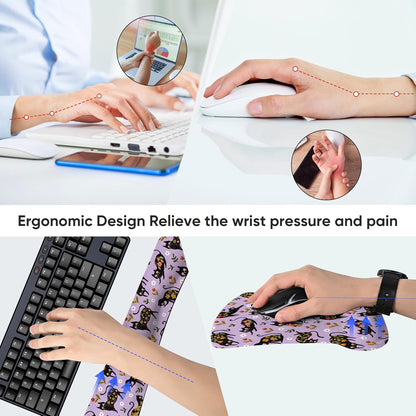 RICHEN Keyboard Wrist Rest Pad and Mouse Wrist Rest Support Mouse Pad Set,Sturdy & Comfortable & Lightweight for Easy Typing & Pain Relief-Ergonomic Support (Brown)