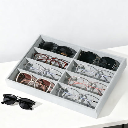 Glasses Holder Box Drawer Sunglass Organizer for Men Clear Storage Case 8 Slot Multiple Reading Glasses Display