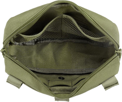 FRTKK Tactical Molle Admin Pouch Utility Laser Cut EDC Tool Pouch Bag Horizontal Modular Pouches Include US Flag Patch and Keychain