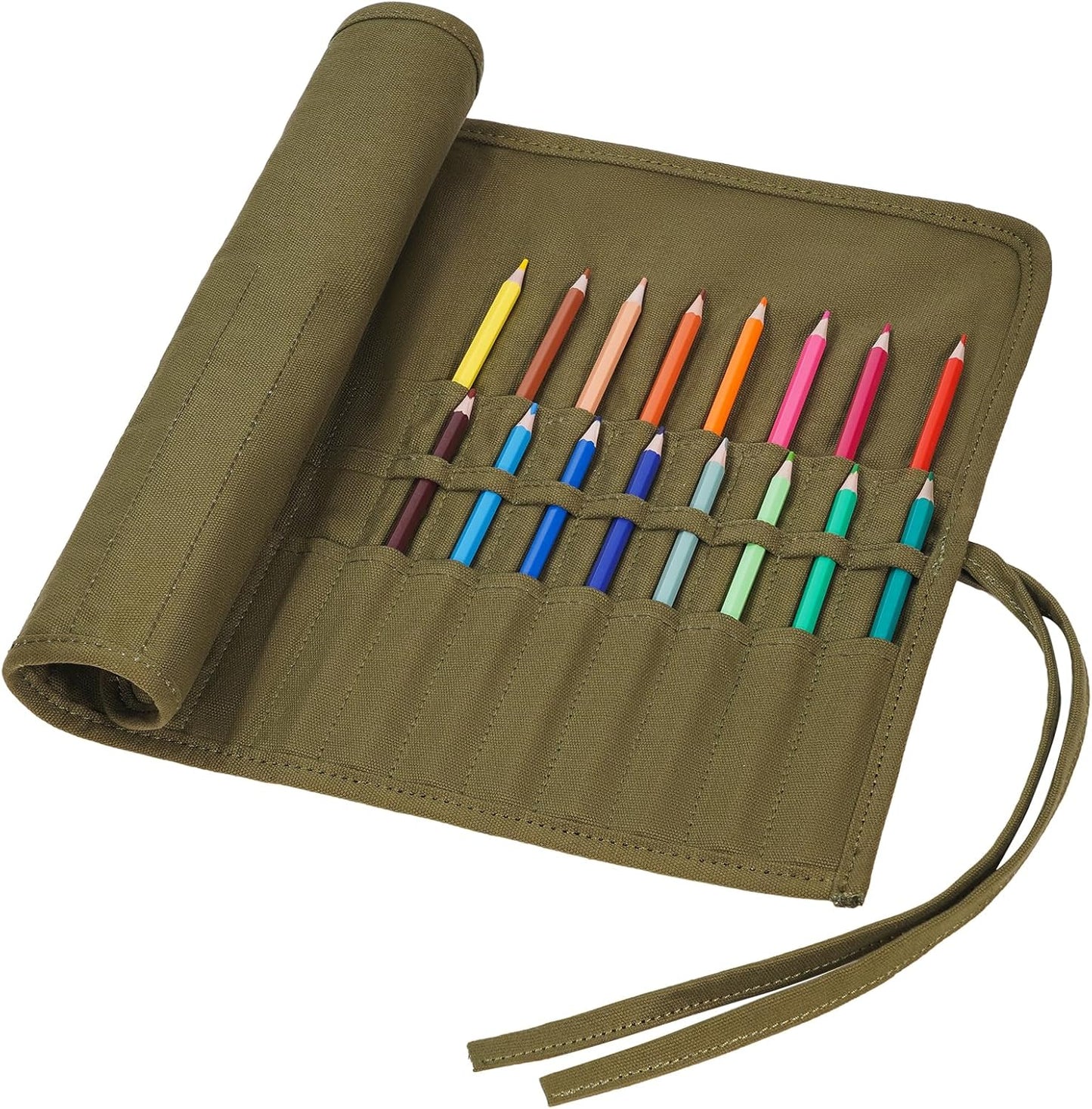 ECHSRT Paint Brush Holder Roll Up Case Storage for Artist Acrylic Oil Watercolor, Holders and Organizers 30 Slots，Black