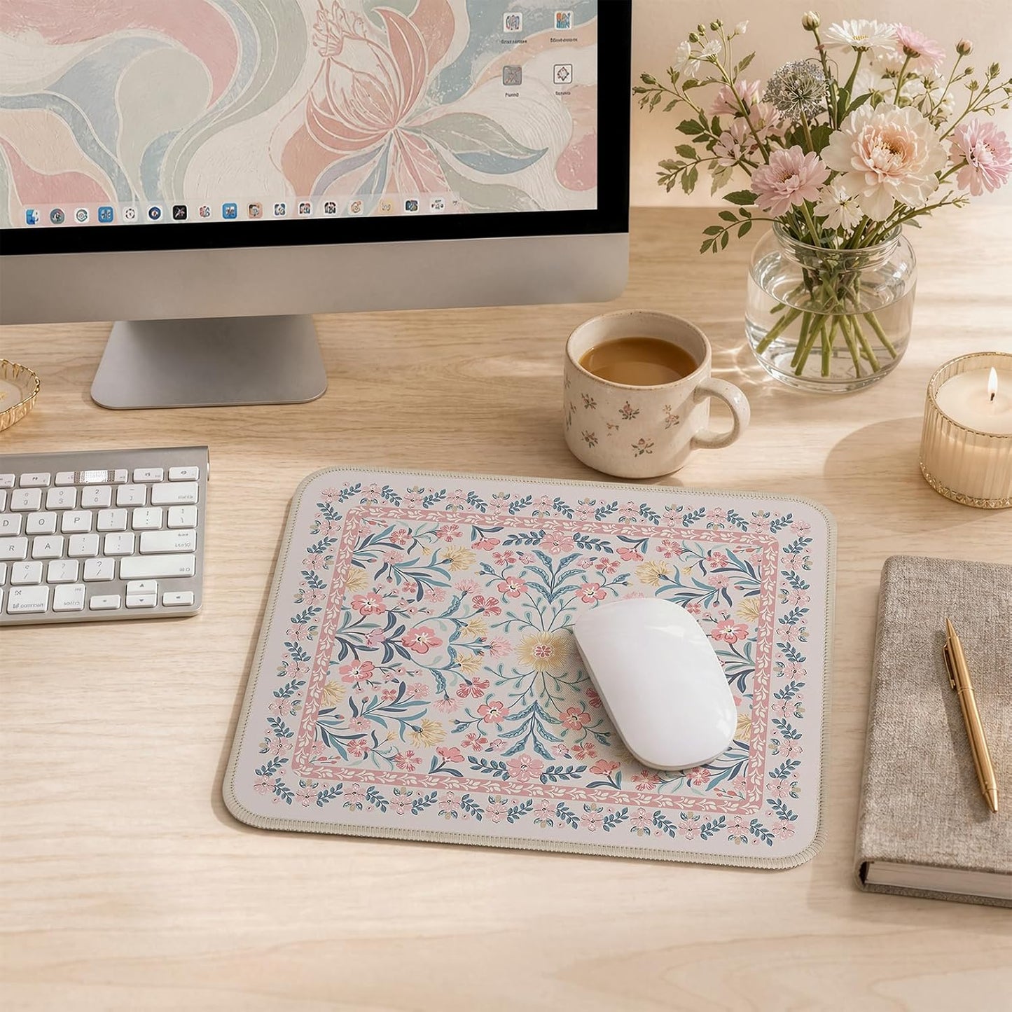 iCasso Desk Mat for Keyboard and Mouse, Large Mouse Pad, Desk Pad Mat, Anti-Slip Big Mousepad with Stitched Edges for Computer Desktop(Deep Green)