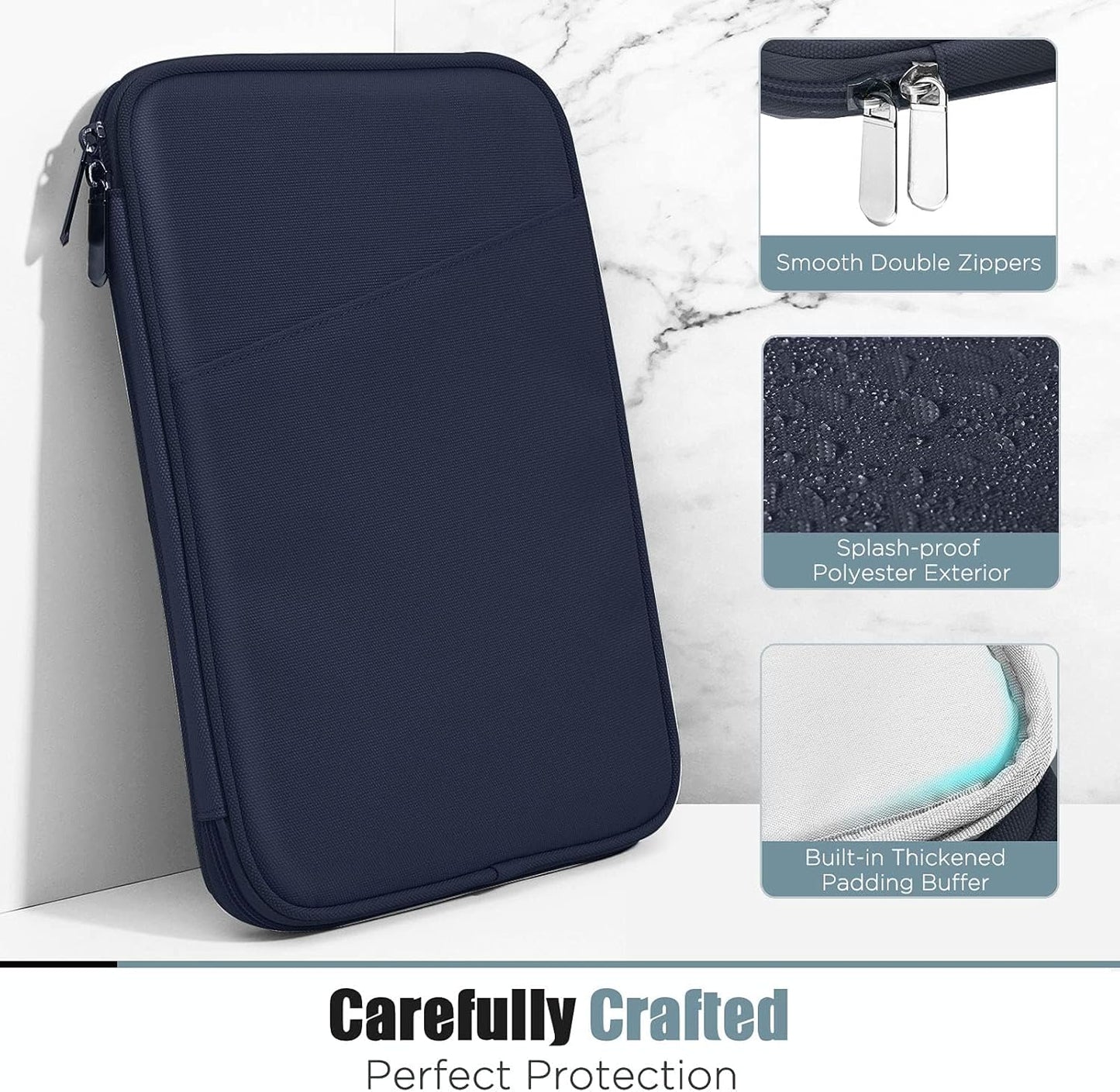 TiMOVO 9-11" Tablet Sleeve Bag for iPad 11-inch A16 2025, iPad 10.9"/10.2"| Air 11 Inch/5th/4th Gen. 10.9", Galaxy Tab A9+/A11Plus 11", Protective Bag with Pocket, Black