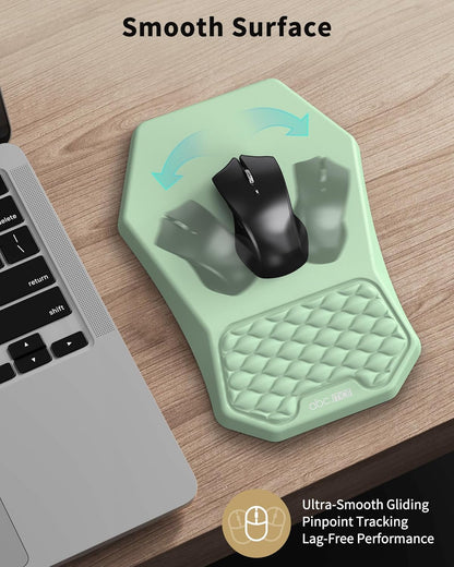 Ergonomic Mouse Pad and Keyboard Wrist Rest Support Set, Massage Design Mousepad for Carpal Tunnel Pain Relief, Memory Foam, Non-Slip PU Base for Computer Desk, Black