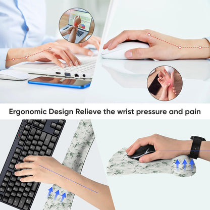 RICHEN Keyboard Wrist Rest Pad and Mouse Wrist Rest Support Mouse Pad Set,Sturdy & Comfortable & Lightweight for Easy Typing & Pain Relief-Ergonomic Support (Brown)