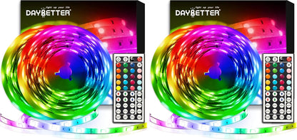 DAYBETTER Led Strip Lights 32.8ft Kit with Remote and Power Supply Color Changing