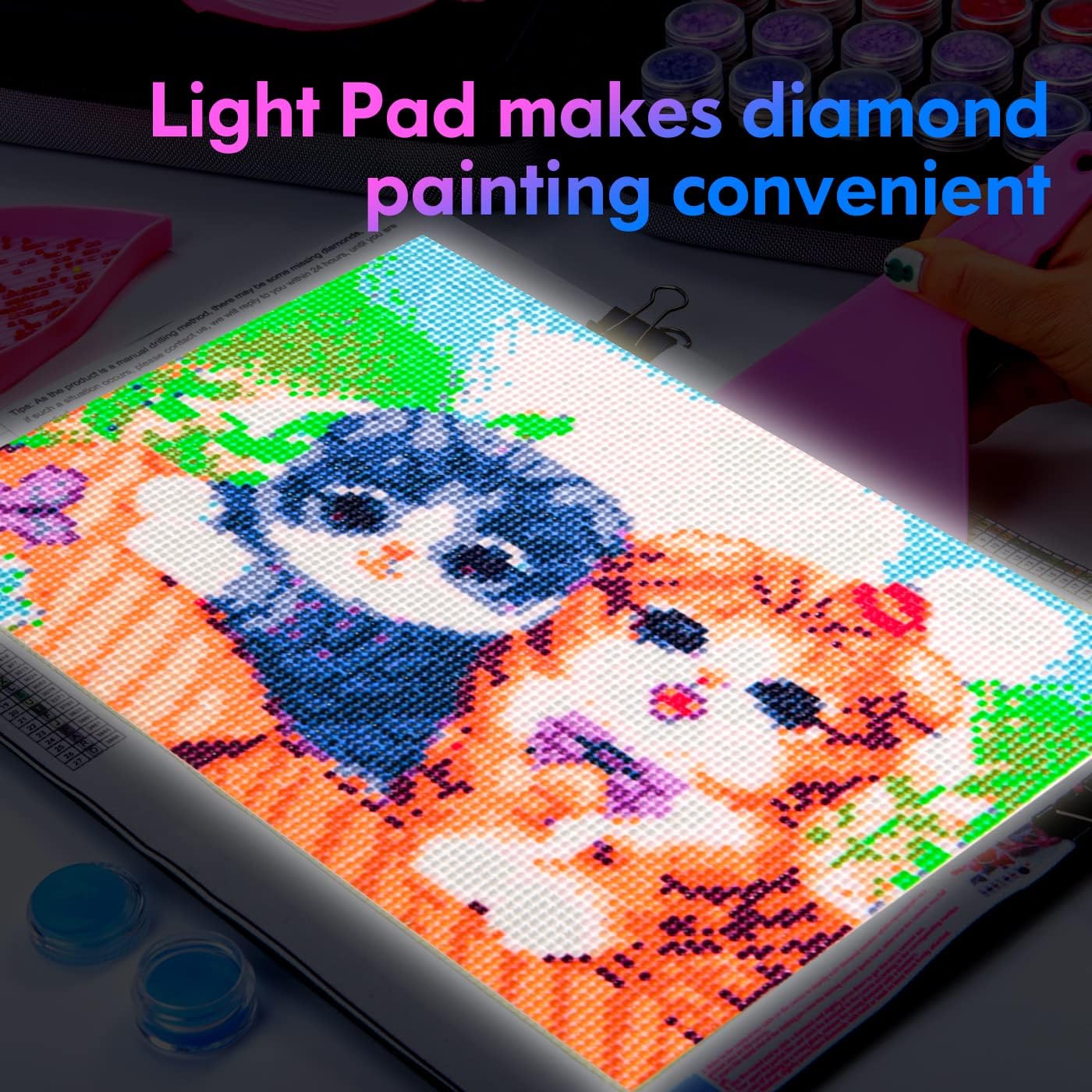 LitEnergy A3 Copy Light Board Tracing Box, Ultra-Thin Adjustable Drawing Tablet USB Power Artcraft LED Tracer Pad for Diamond Art Painting Accessories, Streaming, Sketching, Animation, Stenciling