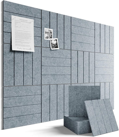 Fluxynara Large Felt Bulletin Board 48" x 36" Cork Board Alternative-12 Pack with 70 Safe Removable Adhesive Tabs, Cork Boards for Walls Cork Board for Home Office Classroom Pin Board (Oatmeal)