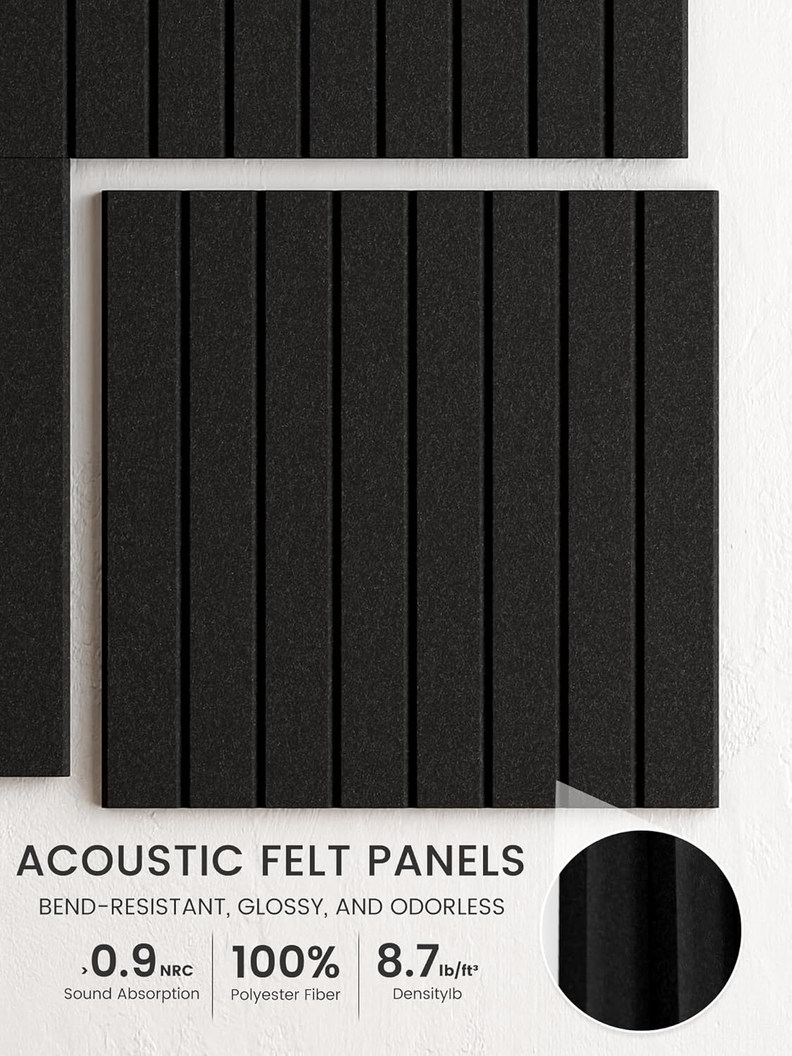 Bumusty Large Cork Board Alternative-48 x 36" Felt Bulletin Board Tiles, with 30 Pushpins, 70 Adhesive Tabs, Fine-Stripe 12-Pack, Cork Boards for Office Push Pin Board Felt Board-Oatmeal