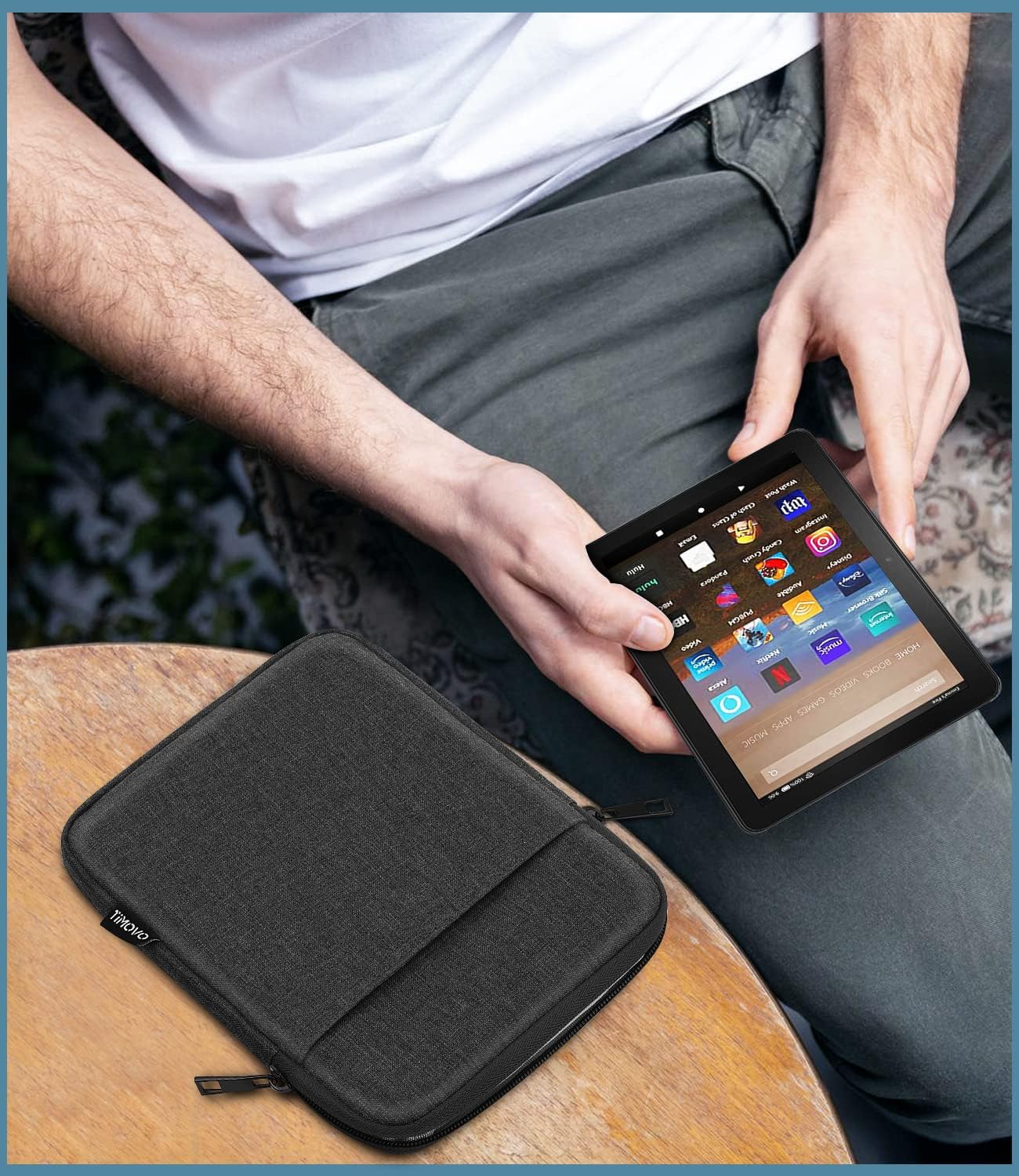 TiMOVO 9-11" Tablet Sleeve Bag for iPad 11-inch A16 2025, iPad 10.9"/10.2"| Air 11 Inch/5th/4th Gen. 10.9", Galaxy Tab A9+/A11Plus 11", Protective Bag Fit Smart Keyboard, Dusty Blue
