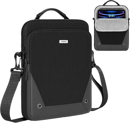 MoKo 9-11 Inch Tablet Sleeve Bag 360° Protetive Carrying Case Compatible with iPad 10th 10.9, iPad Air 5/4th 10.9, iPad 9/8th 10.2, iPad Pro 11, Tab S8/S9 11, with Handle and Shoulder Strap, Black