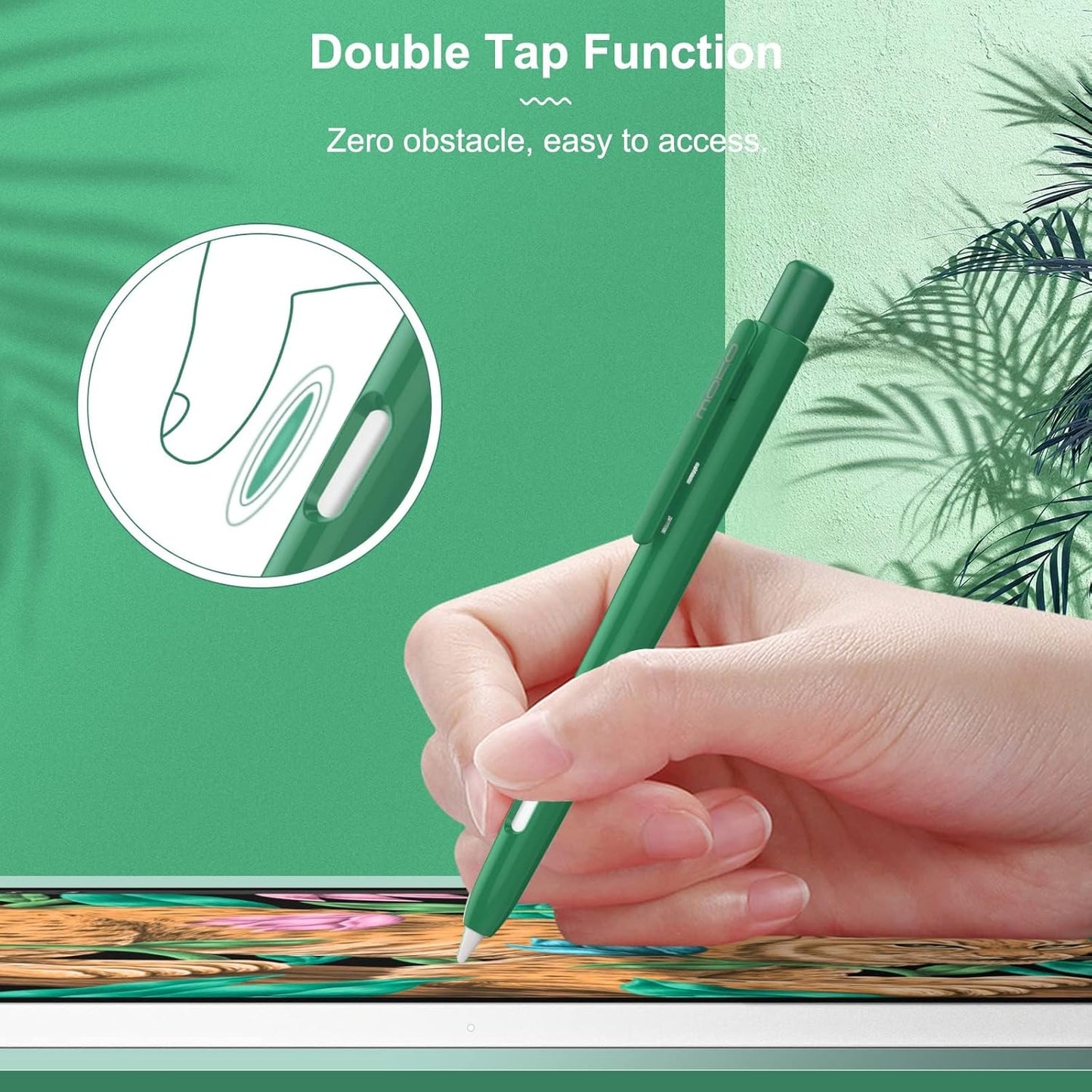 MoKo Holder Case Compatible with Apple Pencil 2nd Generation, Retractable Protective Apple Pencil Cover with Sturdy Clip, Hard PC Apple Pencil Case, Support Double-Tap, Dark Purple