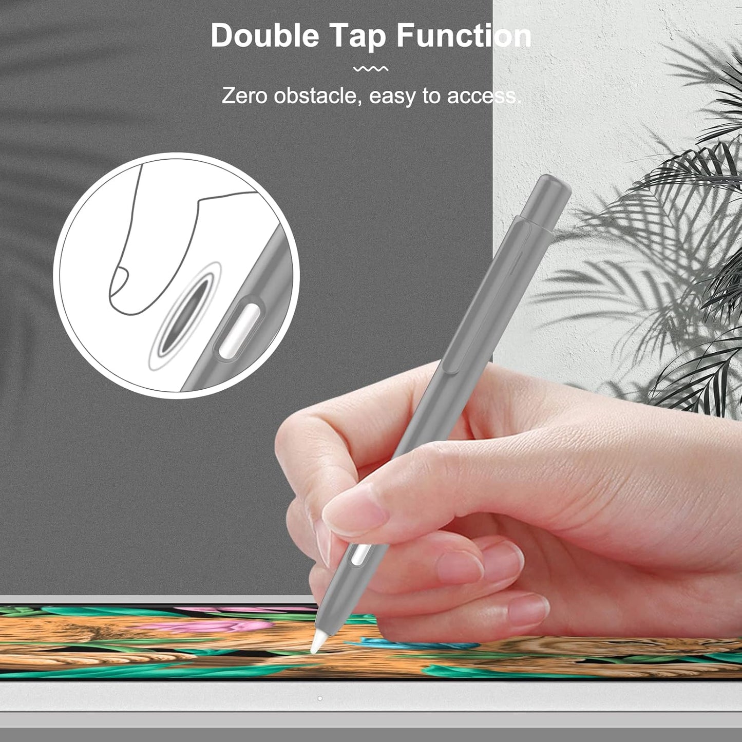 MoKo Holder Case Compatible with Apple Pencil 2nd Generation, Retractable Protective Apple Pencil Cover with Sturdy Clip, Hard PC Apple Pencil Case, Support Double-Tap, Dark Purple