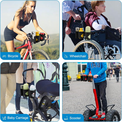 Accmor Stroller Cup Holder, Universal Cup Holder for Stroller Walker Bike, 360° Rotatable Large Caliber Designed Bottle Holder for Stroller, Bike, Wheelchair, Scooter