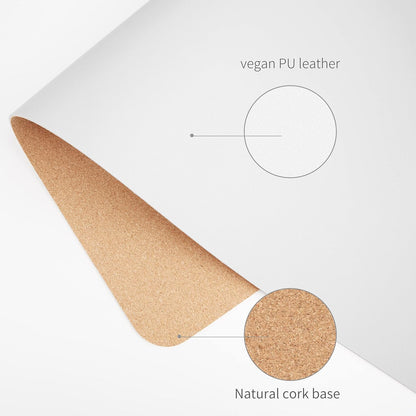 RENMTURE Dual-Sided Mouse Pad, Natural Cork & PU Leather Large Desk Pad for Office and Home Work, Desk Protector Non-Slip, Waterproof, Easy Clean (Olive Green, 32"x16")