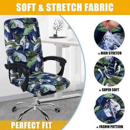 Smiry Stretch Printed Office Chair Armrest Covers, 2 Pcs Soft Fit Removable Washable Computer Desk Chair Arm Covers Protector, Black
