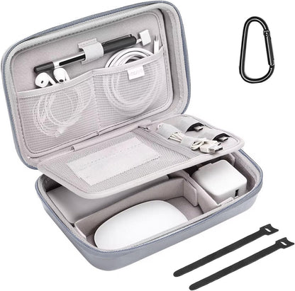 MOSISO Electronic Organizer Travel Case Compatible with MacBook Power Adapter, Compatible with Magic Mouse & Pencil, SD Card, USB Flash Disk with 4 Modular Insert & 2 Cable Tie & Snap Hook, Black