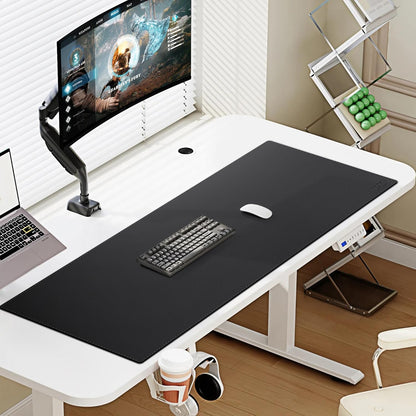 Cacoy 36" x 20" Leather Desk Mat for Home Office, Extra Large PU Leather Desk Pad Blotters, Waterproof Computer Keyboard Mat, Extended Gaming Mouse Pad, Desk Protector for Desktop and PC Laptop, Black