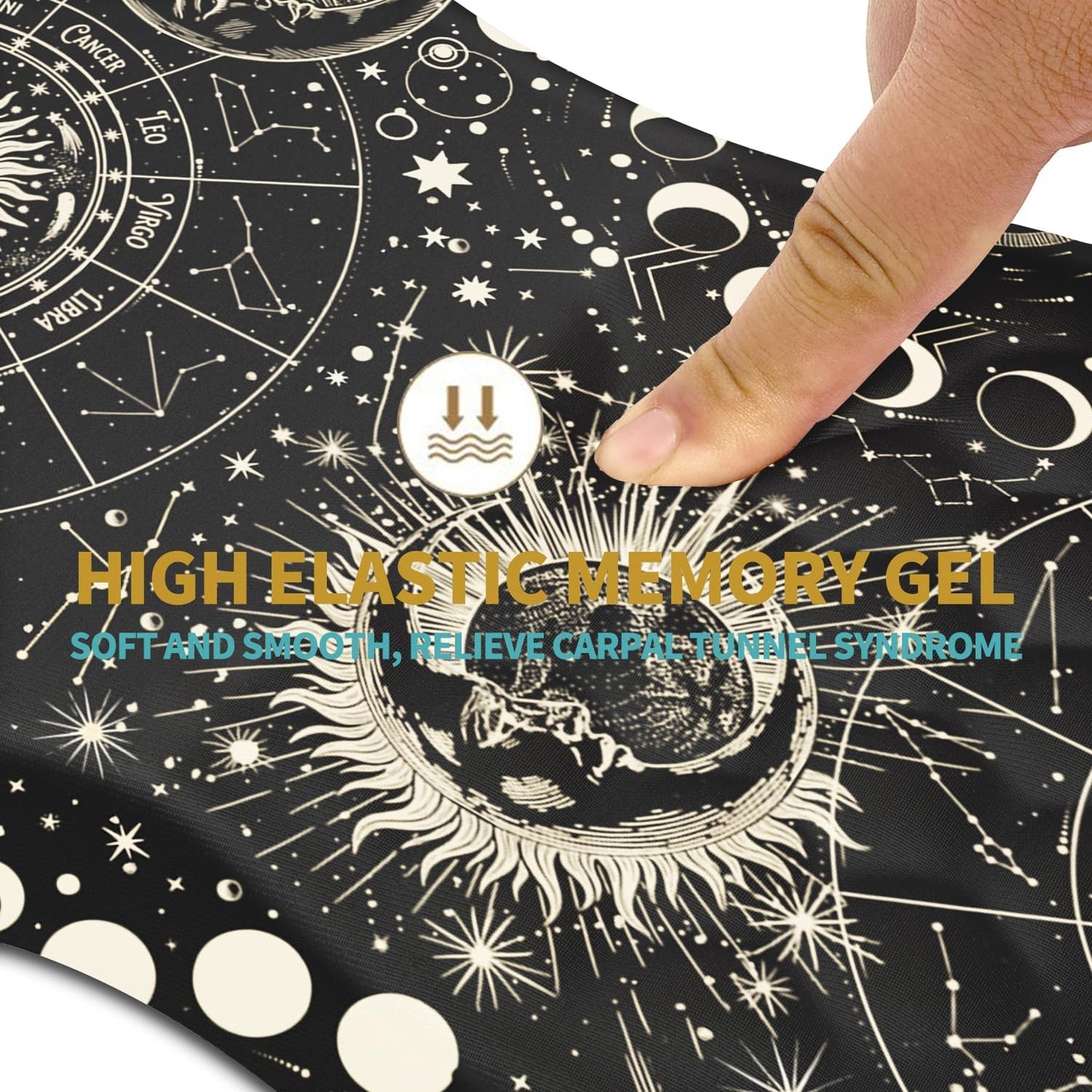 Hokafenle Ergonomic Mouse Pad Wrist Support with Massage Design, Wrist Rest Pain Relief Mousepad with Memory Foam&Non-Slip PU Base, Mouse Pads for Wireless Mouse & Desk (12x8 inch,Black)