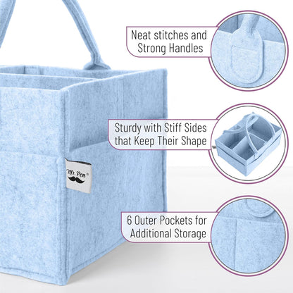 Mr. Pen- Baby Diaper Caddy Organizer, Gray, Medium, Nursery Storage Bin and Car Organizer for Diapers and Baby Wipes