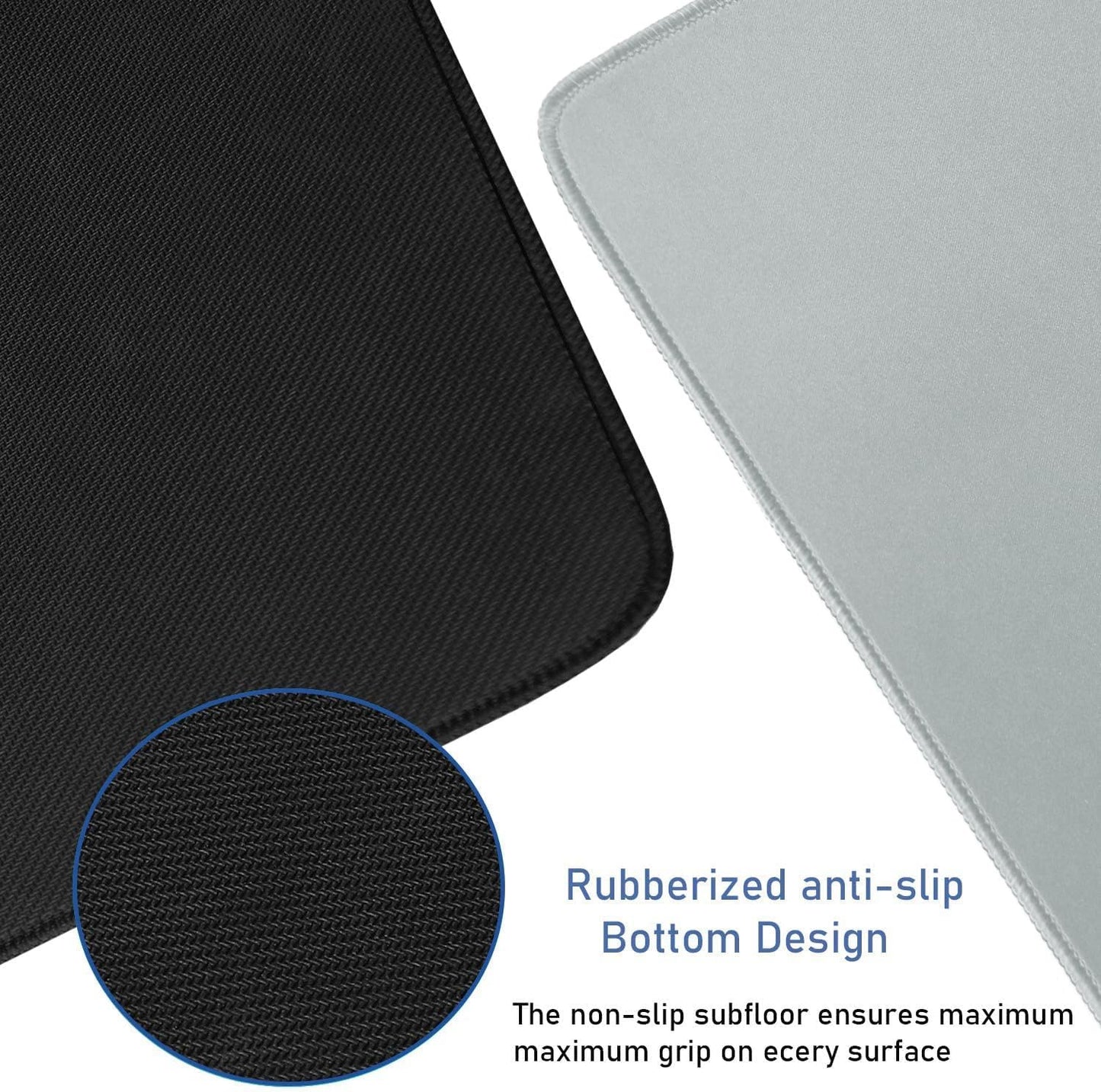 Large Extended Gaming Mouse Pad with Stitched Edges, (31.5X15.7In) Durable Non-Slip Natural Rubber Base, Waterproof Computer Keyboard Pad Mat for Esports Pros/Gamer/Desktop/Office/Home-Black