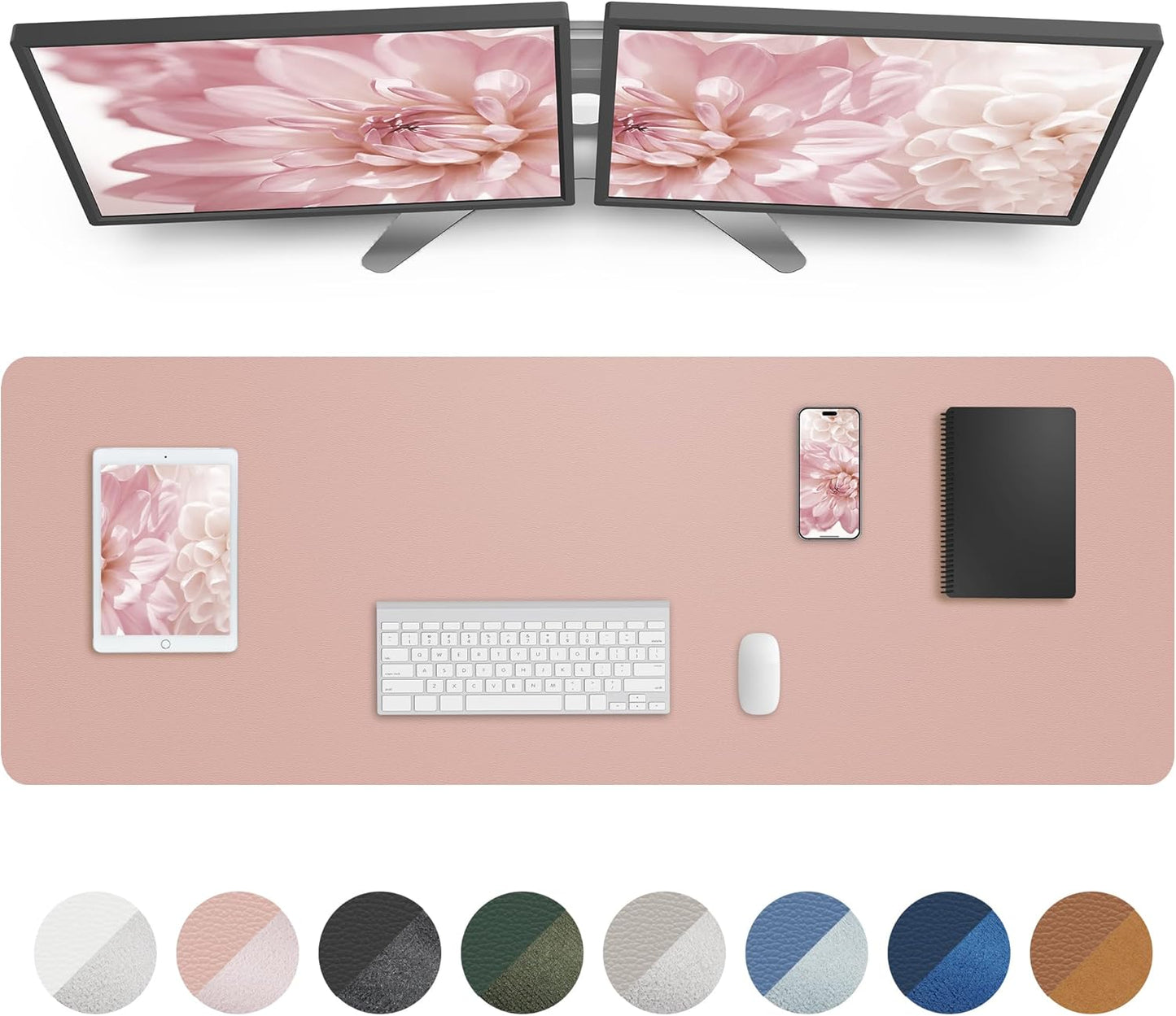 Large Desk pad mat,Mouse Pad,Office Desk Mat, Non-Slip PU Leather Desk Blotter,Large Desk pad,Waterproof Keyboard mat for Office/Home/Decor (Black,48" x 17")
