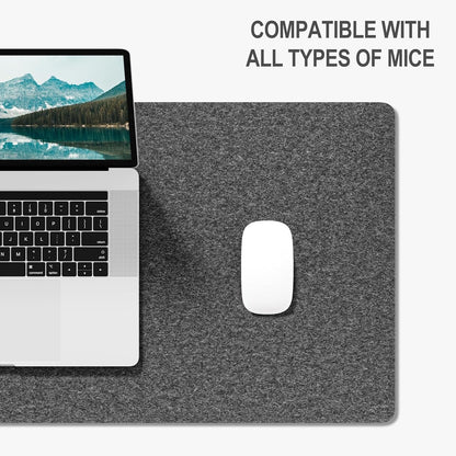 Auhoahsil Felt Desk Mat, Minimalist Large Mouse Pad XXL 35.5 x 15.7 in, Desk Matt for Desktop, Keyboard, Laptop, Computer, Office, Work from Home, Gaming, White