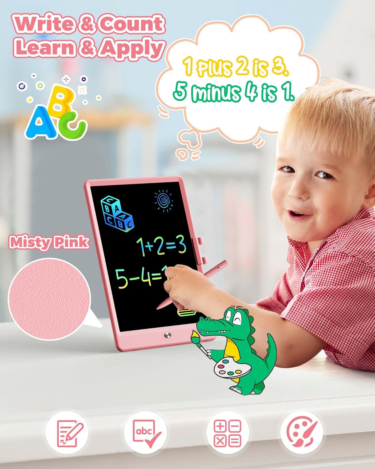 KOKODI 12 Inch LCD Writing Tablet with Anti-Lost Stylus, Erasable Doodle Board Colorful Toddler Drawing Pad, Car Travel School Games Toys for 3 4 5 6 7 8 Kids, Birthday Gift for Girls Boys Adults Blue