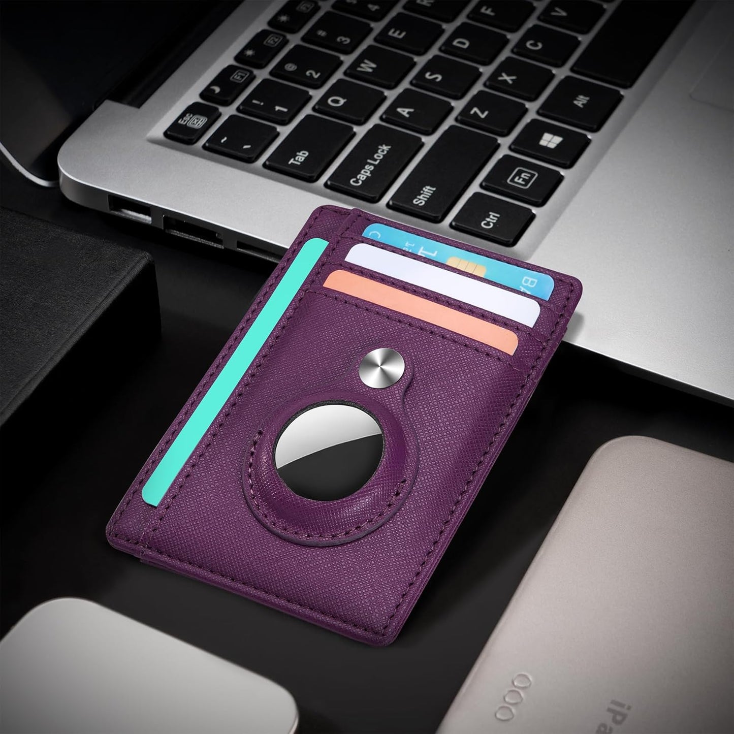 Slim Minimalist Front Pocket Air Tag Wallet, RFID Blocking Card Holder Wallet with Airtag Holder