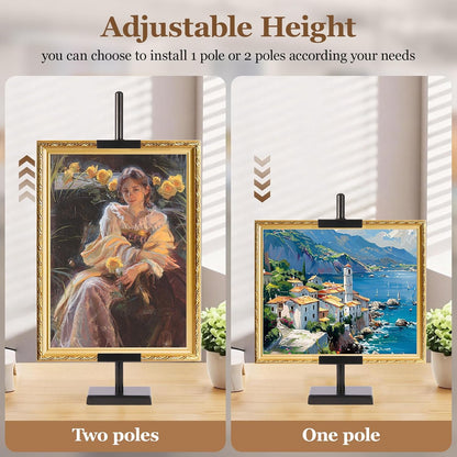 1pcs Adjustable Tabletop Easel Stand for Picture Frames, Picture Easels for Display, Gold Easel, Picture Frame Stand, Adjustable Art Easel.(18inch,Black)