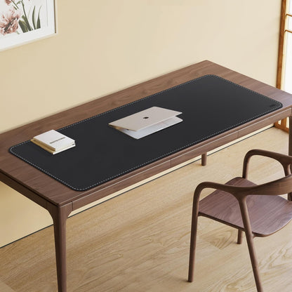 Vyaaa PU Leather & Cork Desk Mat, 39.4"x15.7" Dual Sided Computer Desk mat, Waterproof Large Mouse Pad, Non-Slip Office Desk pad, Office Desk Protector for Work/Gaming/Home (Black)
