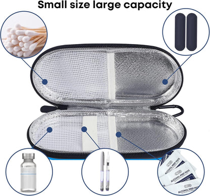MOSLA Insulin Cooler Travel Case with 2 Reusable Ice Packs for Insulin Pen Portable Medical Cooler Bag for Diabetes and Other Diabetic Supplies for The Daily Life and Trip