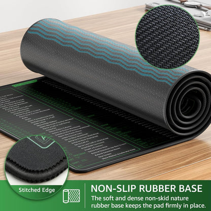 KTRIO Large Gaming Mouse Pad Desk Mat, Superior Micro-Weave Cloth for Precise Mouse Control, Non-Slip Rubber Base, Stitched Edges, Water-Resistant, for Gamer, Office & Home, 31.5" x 11.8" inches