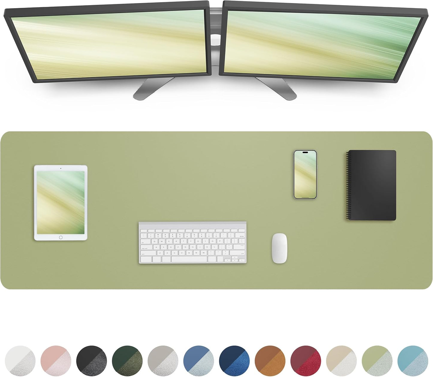 Large Desk pad mat,Mouse Pad,Office Desk Mat, Non-Slip PU Leather Desk Blotter,Large Desk pad,Waterproof Keyboard mat for Office/Home/Decor (Black,48" x 17")