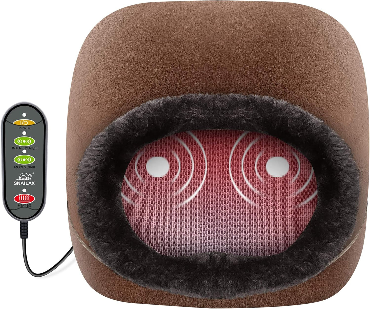 Snailax Heated Foot Rest Under Desk at Work, FSA Eligble Desk Foot Stool with Heat & Vibration Massage, Adjustable Height, 2 Heat Levels Foot Warmer Feet Heater for Office Chair, Gaming Home Use