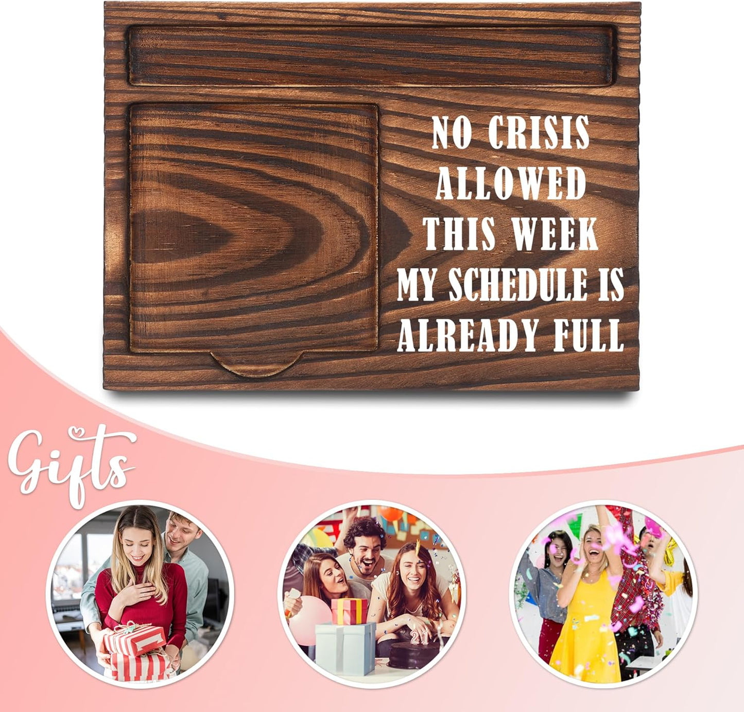 Inspirational Motivational Gifts, Encourage Gifts, Recovery Gifts, Little Reminders Sticky Note Holder, Post-it Note Dispenser for Desk, Wooden Post-it Note & Pen Holder 6.5" x 4.7" - FTA121