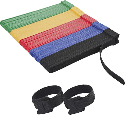 12 Inch Multi-Colour Cable Ties 50 PCS Reusable Fastening Cable Straps Adjustable Hook & Loop Organizer Straps Cords Management for Home, Office and Data Centers