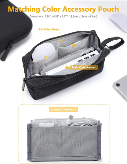 HYZUO 17-17.3 Inch Laptop Sleeve Bag Set for 17" 17.3" HP/Lenovo/Dell/ASUS/Acer/LG/Toshiba/MSI Gaming Laptop/Razer Blade 17/18, Notebook Protective Case for Men Women, Black