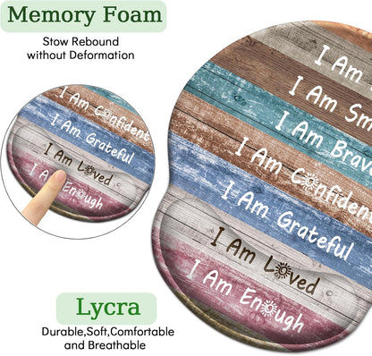 LIMKRIAN Cat Ergonomic Mouse Pad with Wrist Rest, Gaming Mouse Pad with Wrist Support, Funny Mouse Pads for Desk, Computer Mousepad with Non-Slip Pain Relief PU Base, Cute Office Desk Accessories