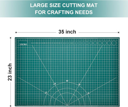 Prime Vinyl Cutting Mat, 23" x 35" Large Self Healing Sewing Mat, 5-Ply Heavy Cut Board, Rotary Cutting Mat for Crafts, Sewing Supplies and Quilting Tools.