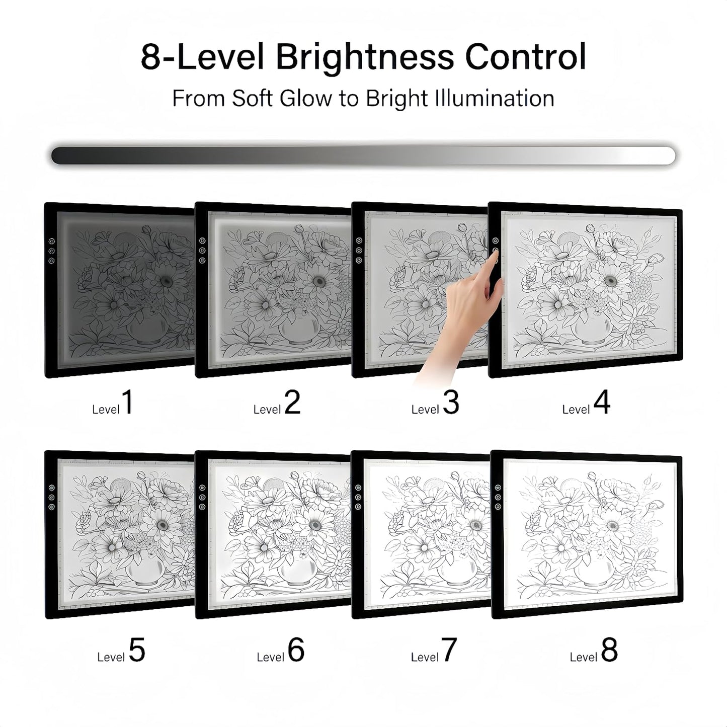 A2 Extra Large Tracing LED Light Pad for Diamond Art, Sketching, Painting - Adjustable Brightness, Sketching, Tracing - USB Powered DIY Diamond Art Light Box - No mesh No dot