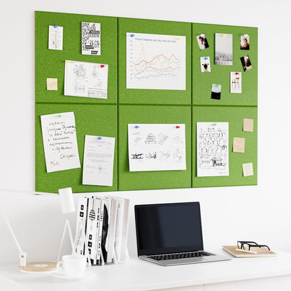 Neatsure Large Cork Board for Wall, Black Felt Bulletin Board with Pushpins, 36" x 24" 6 Panels Wall Tiles, Tack Push Pin Boards for Office