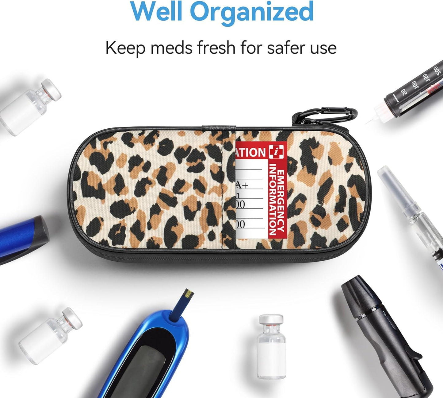 Gelozid Insulin Pen Cooler Travel Case Diabetic Medication Insulated Cool Organizer with 2 Reusable Ice Packs for Insulin Pen and Other Diabetic Supplies, for the Daily Life and Trip(Black)