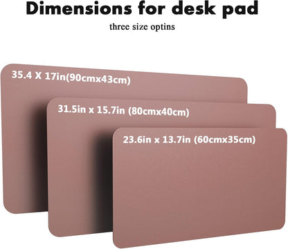 YSAGi Double-Sided Desk Pad, 31.5"x15.7"Leather Desk Mat, Eco Cork Desk Pad Protector,Large Mouse Pad,Waterproof Desk Blotter for Office/Home(Coffee)