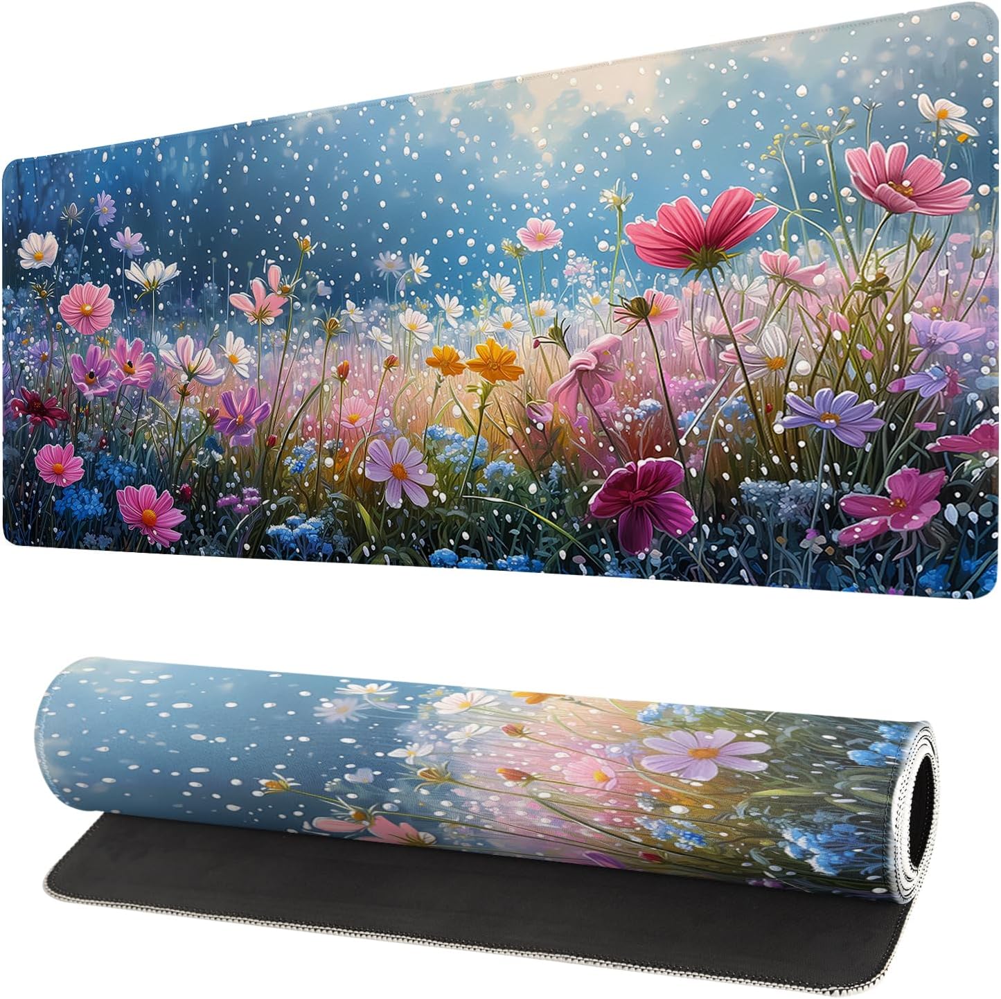Japanese Mouse Pad, Large Japanese Desk Mat, XL Anime Gaming Keyboard Mat, Non-Slip Rubber Base, Big Extended Desk Protector for Home Office, 31.5”x11.8”